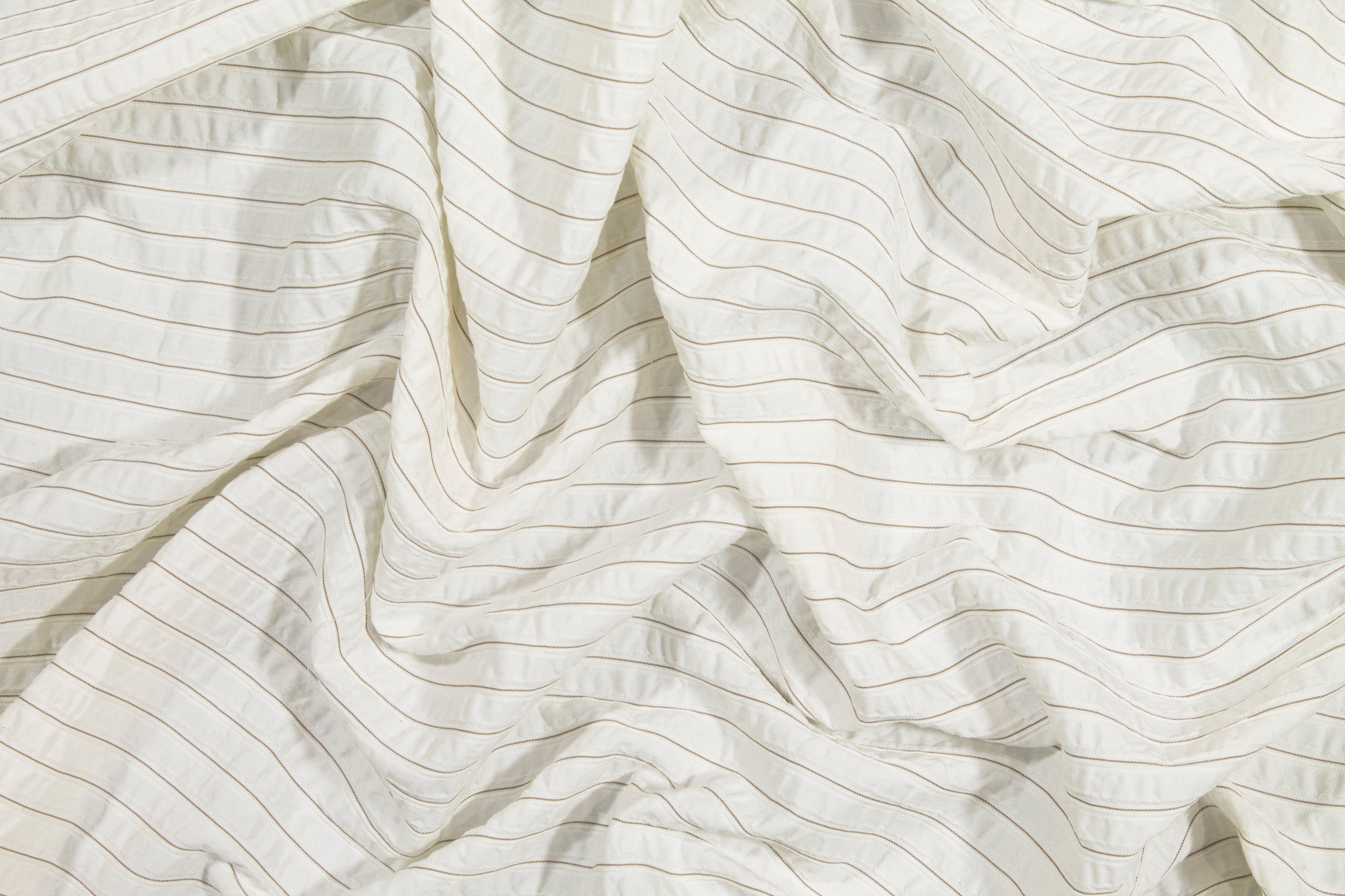 Striped Crinkled Cotton - Off White