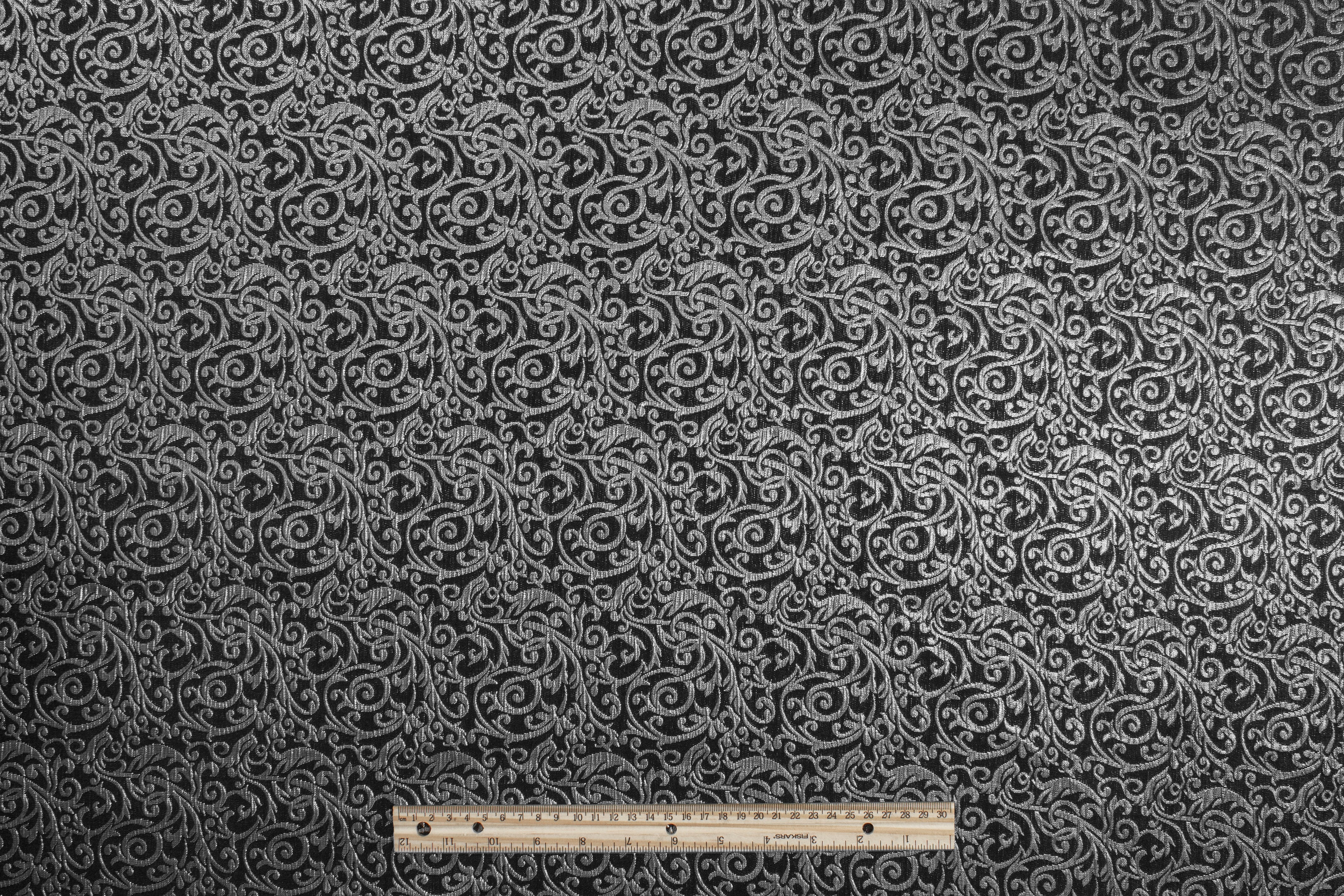 Metallic Brocade - Gray and Black