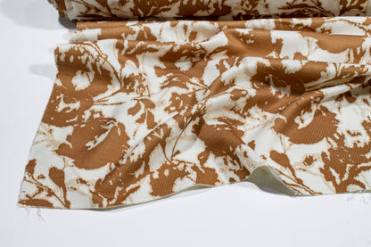 Abstract Polyester Denim Twill - Brown and White