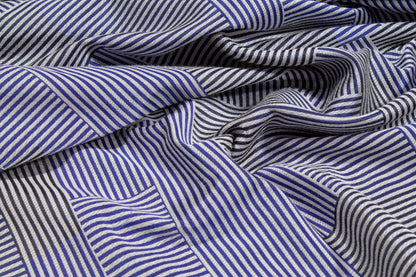 Cross Striped Jacquard - Blue and Gray