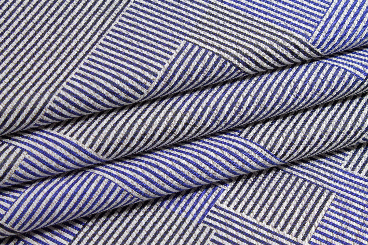Cross Striped Jacquard - Blue and Gray