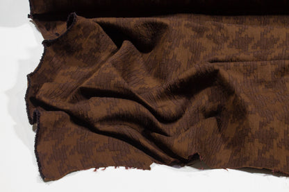 Houndstooth Poly Rayon Brocade - Brown