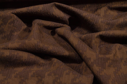 Houndstooth Poly Rayon Brocade - Brown