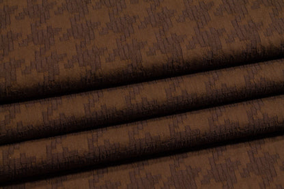 Houndstooth Poly Rayon Brocade - Brown