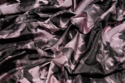 Abstract Satin Jacquard - Black and Pink