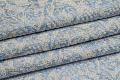 Soft Cotton Jacquard - Blue and White