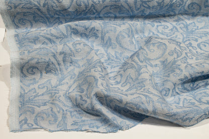Soft Cotton Jacquard - Blue and White