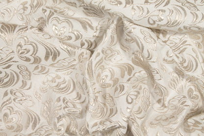 Metallic Brocade - Off White and SIlver