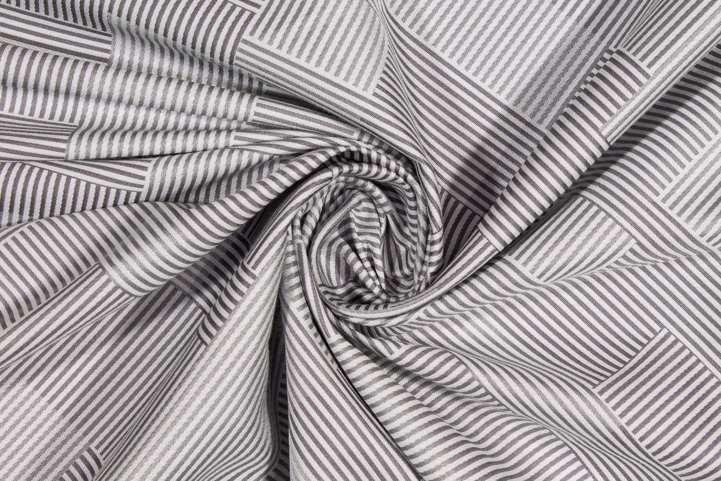 Cross Striped Jacquard - Gray and White