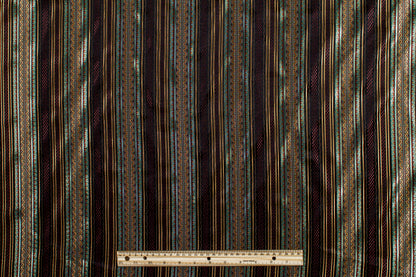 Striped Viscose Nylon Satin Jacquard - Multicolor