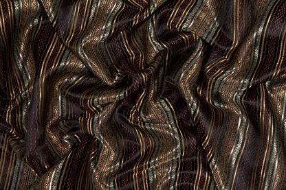 Striped Viscose Nylon Satin Jacquard - Multicolor