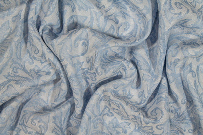 Soft Cotton Jacquard - Blue and White