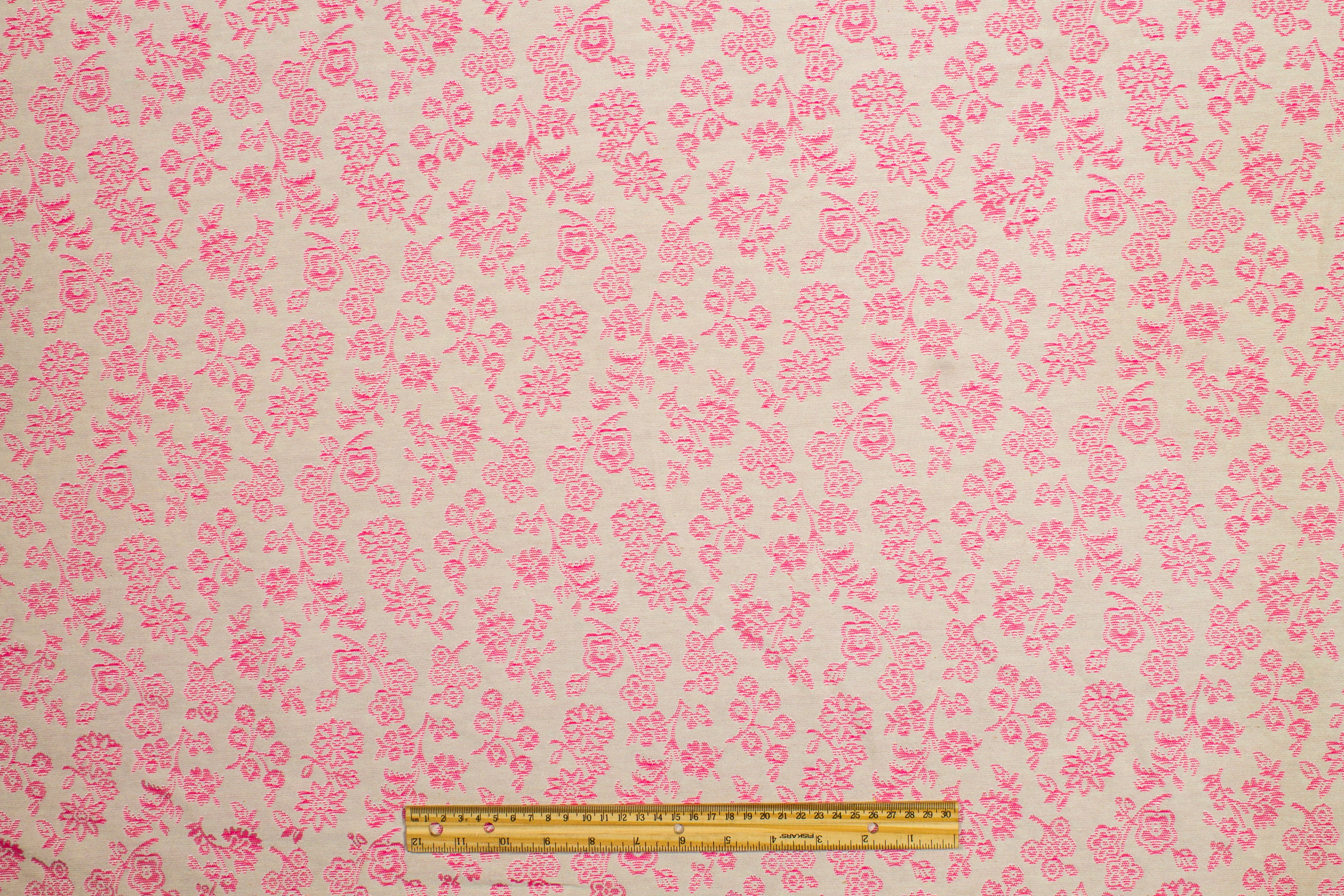 Floral Italian Cotton Brocade - Baby Pink