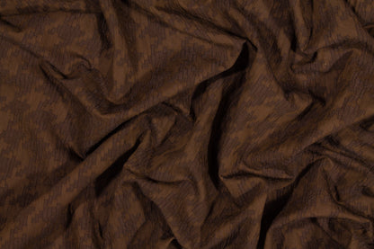 Houndstooth Poly Rayon Brocade - Brown
