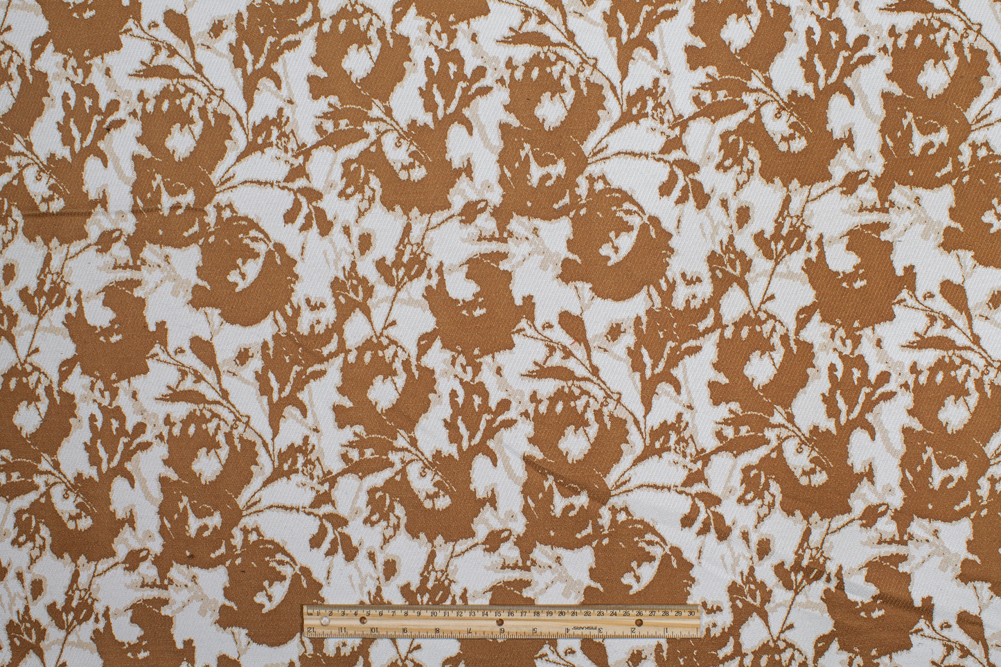 Abstract Polyester Denim Twill - Brown and White