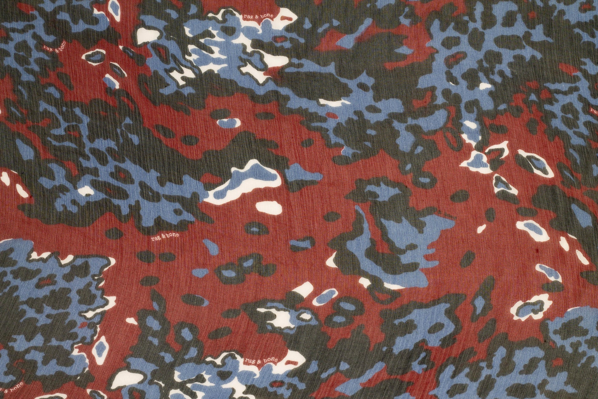 Rag & Bone - Navy and Red Crushed Silk Chiffon - Prime Fabrics