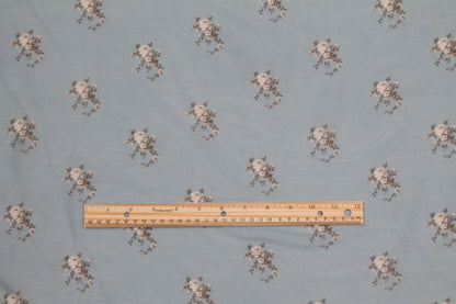 Blue Floral Silk Chiffon - Prime Fabrics