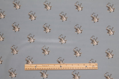 Blue Floral Silk Crepe De Chine - Prime Fabrics