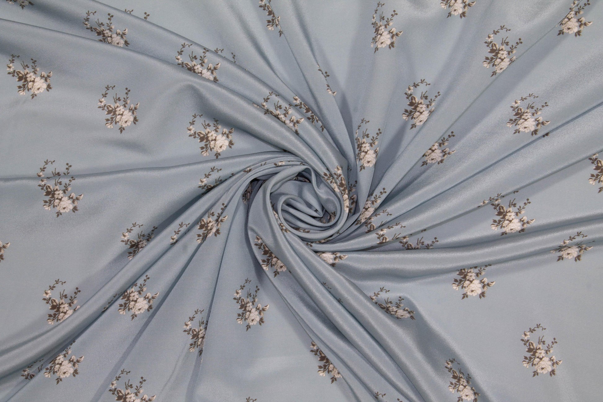 Blue Floral Silk Crepe De Chine - Prime Fabrics