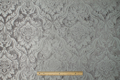 Double Faced Damask Cut Velvet - Gray - Prime Fabrics