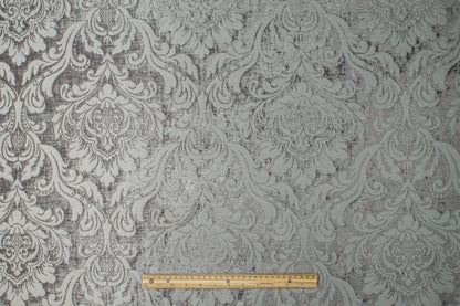 Double Faced Damask Cut Velvet - Gray - Prime Fabrics