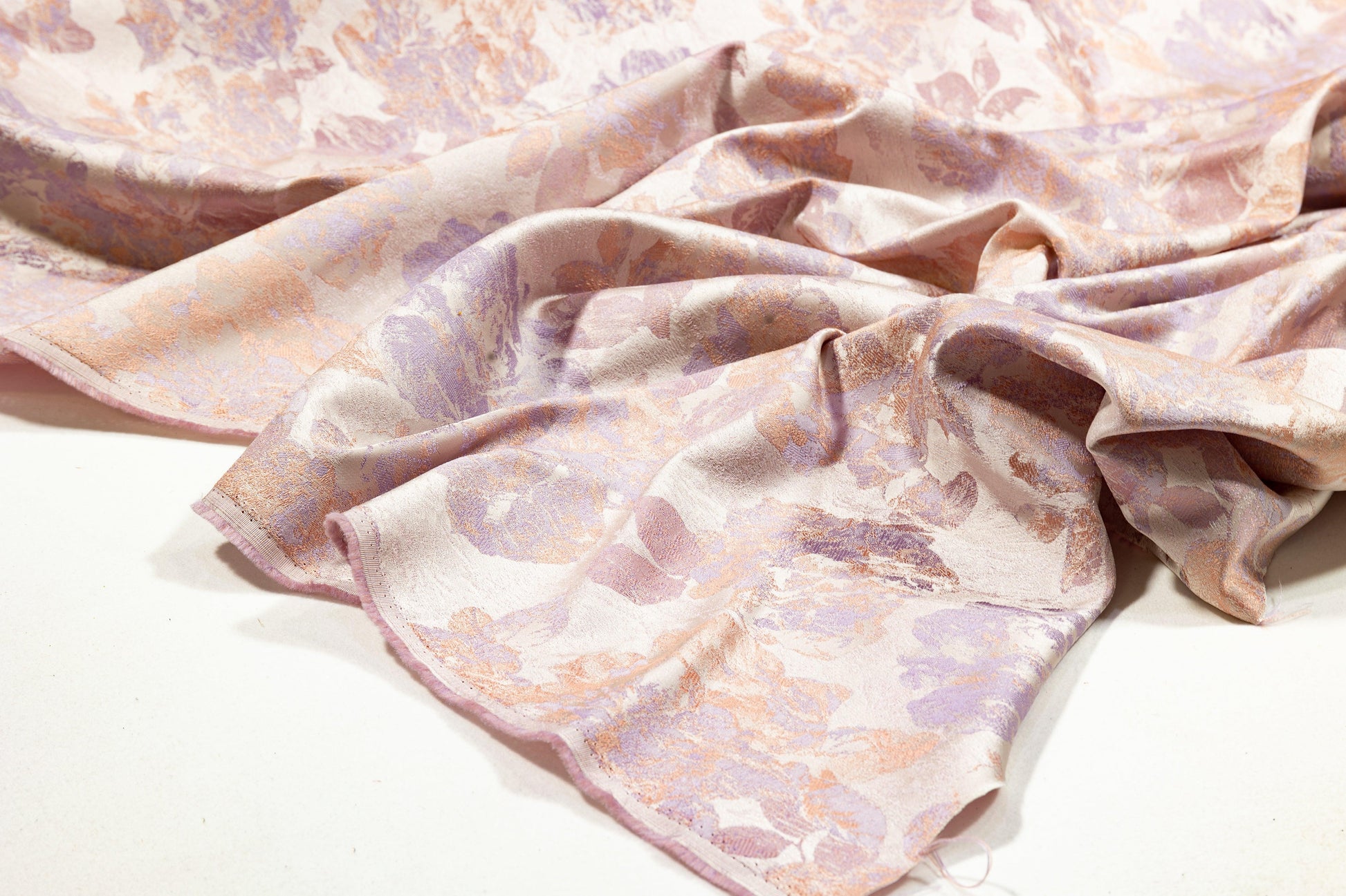 Blush and Lilac Metallic Brocade - Prime Fabrics