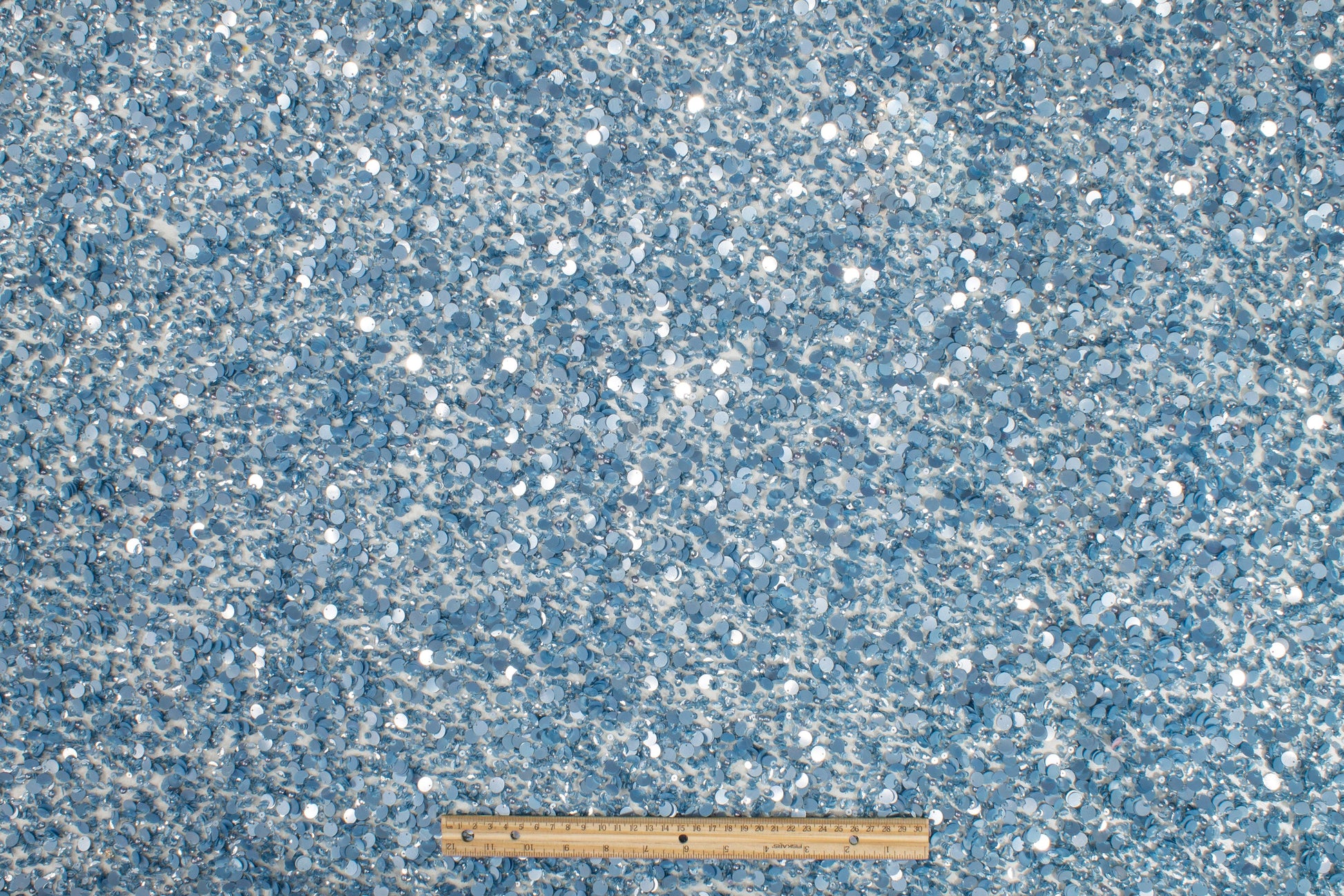 Hand Sequined and Beaded Mesh - Baby Blue - Prime Fabrics