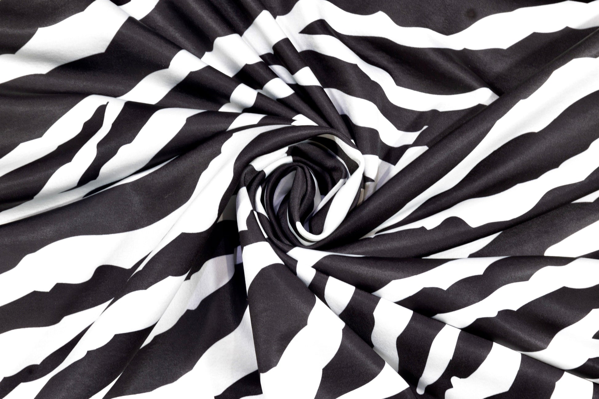 Black and White Zebra Italian Stretch Scuba - Prime Fabrics